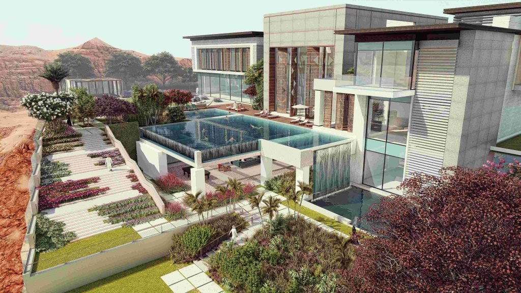 HB Private Mansion landscape architecture luxury estate Makkah Saudi Arabia Schaduf Echelle Architects